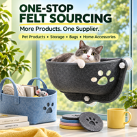Hamac pour chat en feutre polyester personnalisé avec ventouses et découpe en forme de patte, lit suspendu pour chat, perchoir d'intérieur pour fenêtre – Vente en gros