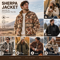 Veste d'hiver en polaire sherpa pour homme, réversible, tissée style sud-ouest, entièrement zippée, chaude, pour l'extérieur, fabricant OEM ODM