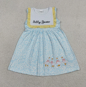 ชุดเดรสเด็กผู้หญิงแขนสั้นปักลายเปลือกหอยประดับโบว์ลายทางระบาย - Product Image 3
