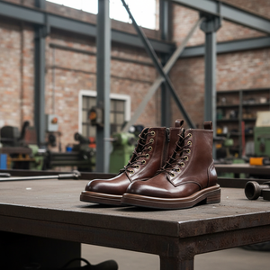 Zapatos de Hombre de Piel Genuina con Punta Cuadrada y Estilo Slip-On - Color Sólido Claro, Modernos, para Oficina y Trabajo, para Todas las Temporadas - Product Image 1