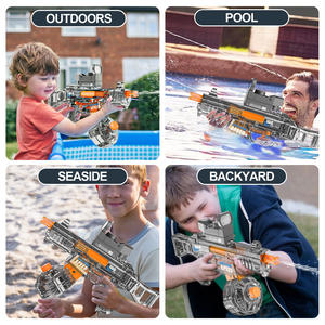 Pistola de Agua Eléctrica Transparente Portátil de Alta Capacidad para Exteriores, Modelo UMP45, Pistola de Agua Automática para Niños con Destello de Cañón - Product Image 5