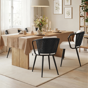 Chaise de salle à manger moderne avec coussin en polaire Teddy, fauteuil ergonomique pour la maison, le bureau et l'appartement - Product Image 2