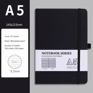 Libretas de Cuero PU Negro A4 A5 Personalizadas de Alta Calidad y Bajo Costo, Agenda de Oficina de 200 Páginas, Libretas de Notas, Diario - Product Image 3