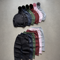 Ensemble de survêtements pour hommes OEM, sweat à capuche et pantalon de survêtement oversize, style streetwear color block, fabricant de vêtements personnalisés