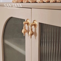 Poignées en laiton brossé Santaya pour armoires de cuisine, boutons de tiroir de chambre à coucher, poignées de meubles suspendues