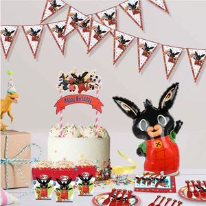 Decoraciones de Cumpleaños de Conejito, Vajilla para Fiesta de Pascua, Platos de Papel, Vasos, Servilletas, Mantel, Cubiertos, Decoración para Fiesta de Conejitos - Product Image 4