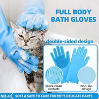 Kit de toilettage pour animaux de compagnie 6 en 1 personnalisé, distributeur de shampoing, brosse autonettoyante, peigne lissant, gants double face, serviette à séchage rapide