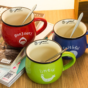 Zogifts Tazza <span class=keywords><strong>da</strong></span> Viaggio in Ceramica Vintage Creativa, Tazza per Caffè e Acqua con Logo Personalizzato, Economica Tazza per <span class=keywords><strong>Colazione</strong></span>, Latte e Tè - Product Image 4