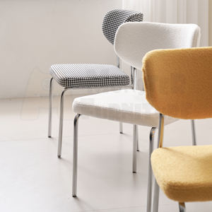 Silla de Día, Silla de Restaurante de Tela Bouclé Suave, Silla de Comedor Apilable Comercial, Ensamblaje sin Herramientas, Silla Compacta y Cómoda para Cafetería y Hotel - Product Image 1