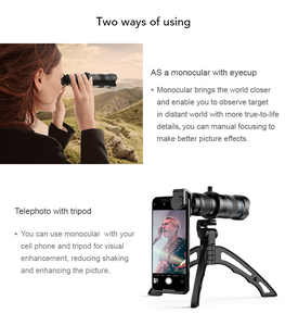 APEXEL Envío Gratuito Clip para Cámara de Teléfono Inteligente Lente Telescópica 28X para iPhone y Android - Product Image 5