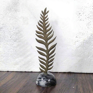 New Jaffs Exports Aluminum High Leaf Sculpture Gold Plated Handmade Eco-Friendly Durable Modern Artistic Tabletop Decor Living - Product Image 1
