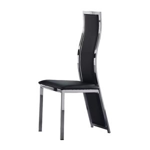 Bộ bàn ăn hình chữ nhật hiện đại bằng đá cẩm thạch và ghế ăn bằng thép không gỉ & da PU đen dành cho nhà bếp, khách sạn, phòng tiệc - Product Image 5