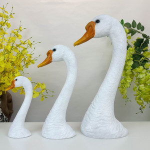 Statua di Cigno Bianco a Grandezza Naturale <span class=keywords><strong>2022</strong></span>, <span class=keywords><strong>Scultura</strong></span> Ecologica in Fibra di Vetro per Decorazione di Giardini e Parchi, Materiale in Resina - Product Image 4