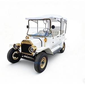 Carros Clásicos, Vehículo Eléctrico de Alta Calidad, Carro de Golf de 5 Asientos, Carro Clásico Eléctrico Blanco Antiguo - Product Image 1