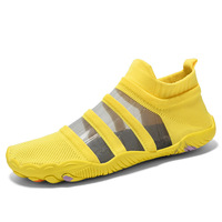 Chaussures de marche pour hommes, taille 48, nouvelle conception, légères, respirantes, en maille, souples, pour pieds larges, à enfiler, style chaussette pieds nus
