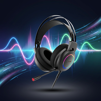 LDON 439 Écouteurs de jeu filaires avec microphone RGB en métal et cuir AAC Audiophile pour PC PS4/5 Switch Xbox