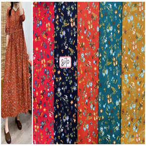 Tessuto 100% in cotone stampato per camicetta da donna vestito con <span class=keywords><strong>fiori</strong></span> da disegno semplici - Product Image 4