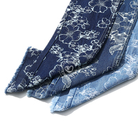 Tissu denim jacquard bleu à motifs floraux, 80% coton, pour jeans, 11,8 oz, tissu denim de haute qualité, vente en gros