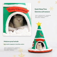Lit pour chat en feutre respirant et chaud pour l'hiver, toutes saisons ; Nid de couchage détachable pour chien ; Best-seller transfrontalier sur le thème de Noël pour animaux de compagnie