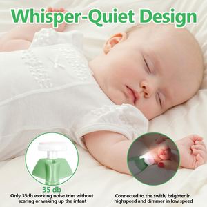 Lime à ongles électrique personnalisée pour bébé avec lumière - Kit de coupe-ongles électrique sûr pour les orteils et les ongles des enfants - Soin, polissage et coupe - Product Image 6