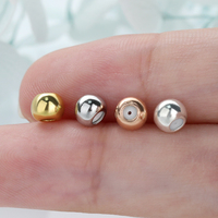 Perles rondes à gros trous en silicone plaqué or 18 ct pour bracelet, logo de fabrication de bijoux, vente en gros