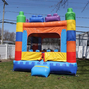 Location de fête bloc coloré toboggan gonflable maison de rebond Blokowa Dmuchana Zjezdzalnia avec souffleur d'air - Product Image 3