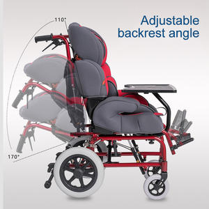 Sedia a rotelle manuale regolabile con schienale alto per bambini con paralisi cerebrale forniture per il trattamento di riabilitazione - Product Image 2