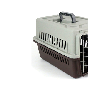 Cage de transport pour animaux de compagnie bicolore caramel et gris, couleur caramel - Product Image 3