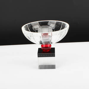 Jarrón de Cristal Rosa Madison de Hitop, Diseño Moderno, Plato para Frutos Secos/Pastel/Postre, Decoración de Mesa para Sala de Estar y Cocina - Product Image 1