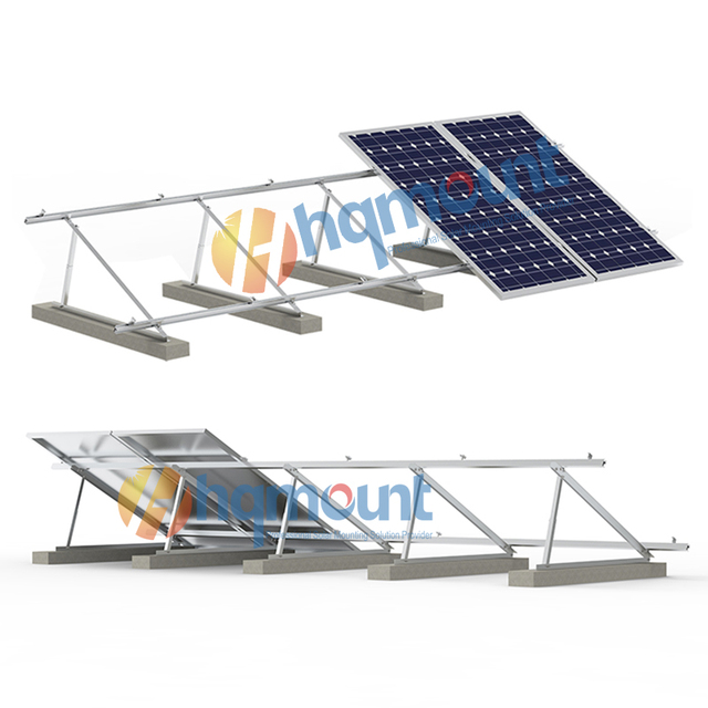 Triangle Aluminum Steel Solar Roof Mounting Structure System Rooftop Flat Roof Components Support Modules Panel Holder