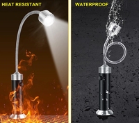 2 packs de lampes de barbecue à base magnétique Super-Bright LED BBQ Lights-Col de cygne flexible à 360 degrés, piles AAA incluses