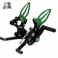 Set Pedal Belakang Aluminium Adjustable, Foot Pegs Racing, Kit Pijakan Kaki dengan Perlengkapan untuk Kawasaki Ninja 400 500 Z400 Z500