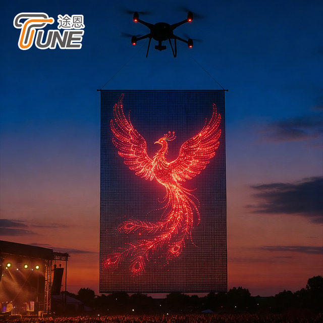Waterproof LED Flying Magic Carpet Screen Immersive Visual Display Synchronized with Drone Show for Outdoor Concerts