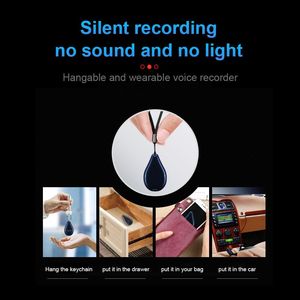 Enregistreur vocal miniature en forme de goutte d'eau personnalisé en usine, rechargeable par USB, dispositif d'enregistrement activé par la voix pour réunions, cours, <span class=keywords><strong>silencieux</strong></span> - Product Image 5