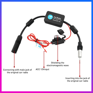 Amplificateur de Signal d'<span class=keywords><strong>antenne</strong></span> <span class=keywords><strong>FM</strong></span> d'autoradio pour VW Honda mâle et femelle amplificateur de Signal <span class=keywords><strong>FM</strong></span> de voiture amplificateur d'<span class=keywords><strong>antenne</strong></span> de Signal 12V - Product Image 4
