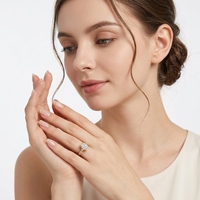 Bague HELE ovale en diamant cultivé, sertie de griffes, synthétisée en laboratoire, faite à la main, haut de gamme, pour femme, en forme d'œuf de pigeon