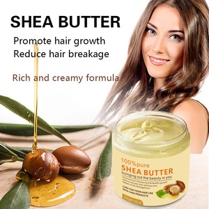 Crème capillaire au beurre de karité naturel de marque privée Le beurre pour cheveux contient de la biotine pour favoriser la croissance des cheveux Personnalisable - Product Image 2