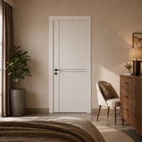 Porte intérieure moderne en WPC, imperméable, ignifuge, anticorrosion, insonorisée, peinte, 35 mm/40 mm/45 mm, pour chambre, hôpital, hôtel
