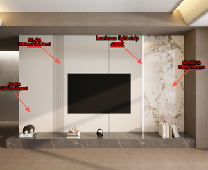Panel de pared interior de PVC de alta calidad Melinco, revestimiento de fondo decorativo impermeable para Apartamentos, villas, hoteles para sala de estar - Product Image 2