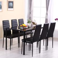 Ensemble de table de salle à manger, 4 pièces, 6 chaise, set de table de salle à manger, 6 sillas, comedor de acer en inox