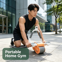 Rouleau abdominal automatique à rebond pour le renforcement musculaire, équipement de gym à domicile pour hommes et femmes adultes, pour affiner la taille et brûler les graisses