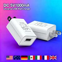 Adaptateur secteur EU UK US AU, chargeur secteur 5W AC DC 5V 1A 0,5A, bloc de charge portable, chargeur mural USB, CE FCC GS PSE KC