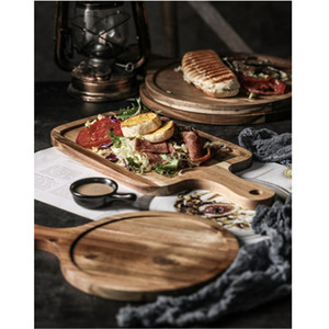 Solid Wood Steak <b>Plate</b> Rectangle Minimalist Style For Breakfast Hotel Food Serving Board - Product Image 1