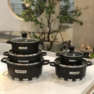 Dropship Nonstick Cookware Sets, 9 Pcs Granite Non Stick Pots And Pans Set  With Removable Handle to Sell Online at a Lower Price