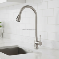 Robinet de cuisine monocommande extractible moderne, finition chromée, en acier inoxydable 304 de qualité alimentaire, monotrou