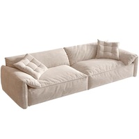 Ensemble de canapés modulaires carrés de luxe pour salon, structure en bois, revêtement en tissu, écologique, style Wabi-Sabi, mousse haute densité