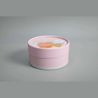 Boîte à gâteau ronde en papier rose personnalisée avec couvercle, emballage pour dessert, cylindre, vente en gros pour boulangerie et pâtisserie, directement de l'usine