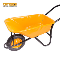 Brouette en acier DingQi 85L, capacité de charge 150 kg, avec roue en caoutchouc 4.00-8 pour chantier, jardin, ferme, entrepôt