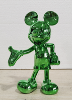 Populaire moderne Mickey dessin animé électrolytique résine artisanat ornements souris portant des lunettes Statue intérieur décoration de la maison