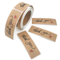 Rouleau d'autocollant de remerciement noir personnalisé TEDDY étiquettes en papier kraft et vinyle sceaux ronds enveloppe de décoration de mariage autocollant cadeau